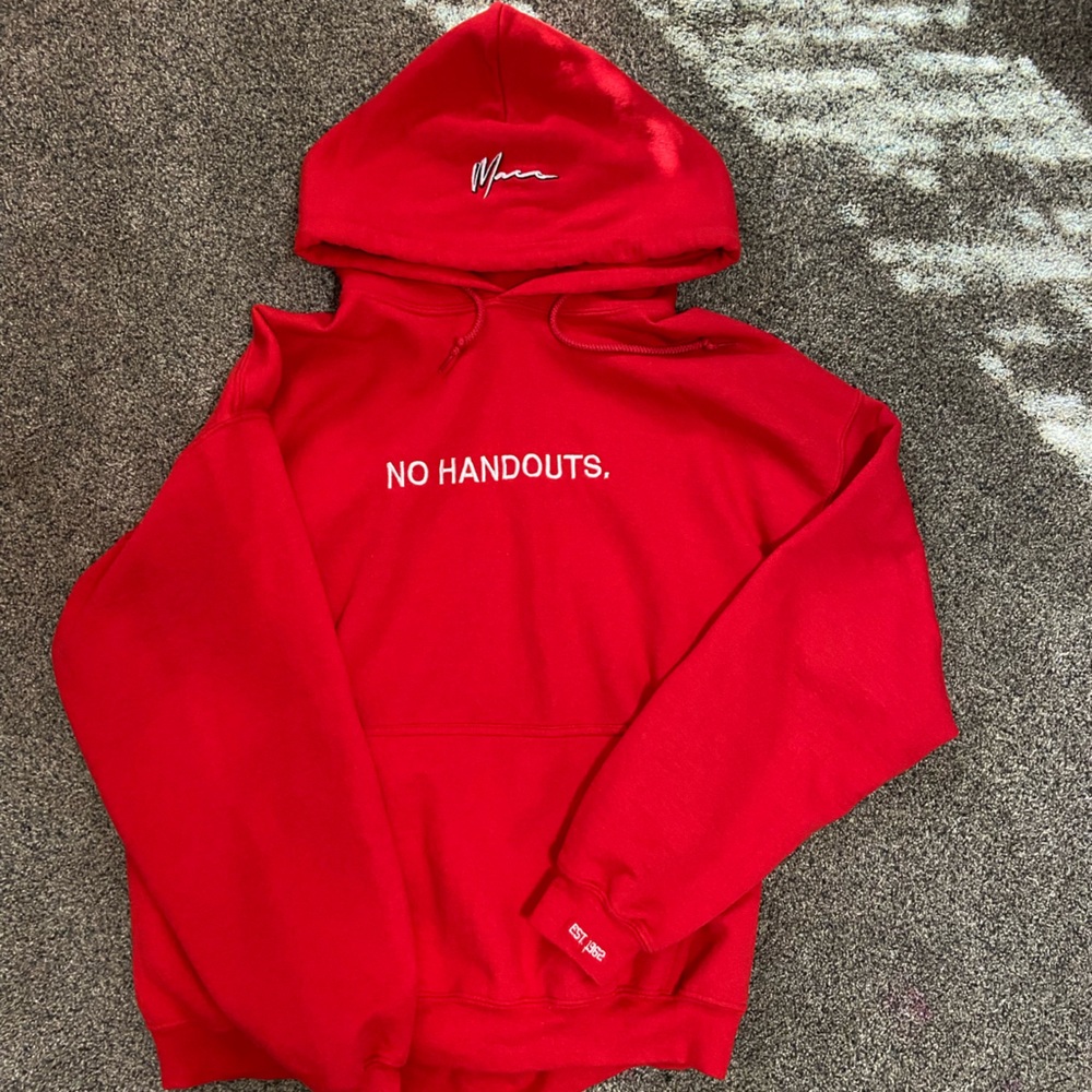 No Handouts Red Men's Hoodie
